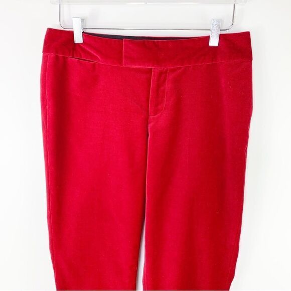 Ralph Lauren Rugby Velvet/Velour Red Crop Pants 8 - Picture 3 of 12